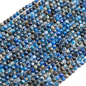 Genuine Natural Blue Kyanite Loose Beads Faceted Round Shape 3mm