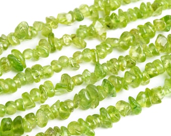 Genuine Natural Peridot Loose Beads Grade AAA Pebble Chips Shape 2-4mm