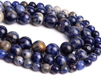 Genuine Natural African Sodalite Loose Beads Round Shape 6mm 8mm 10mm