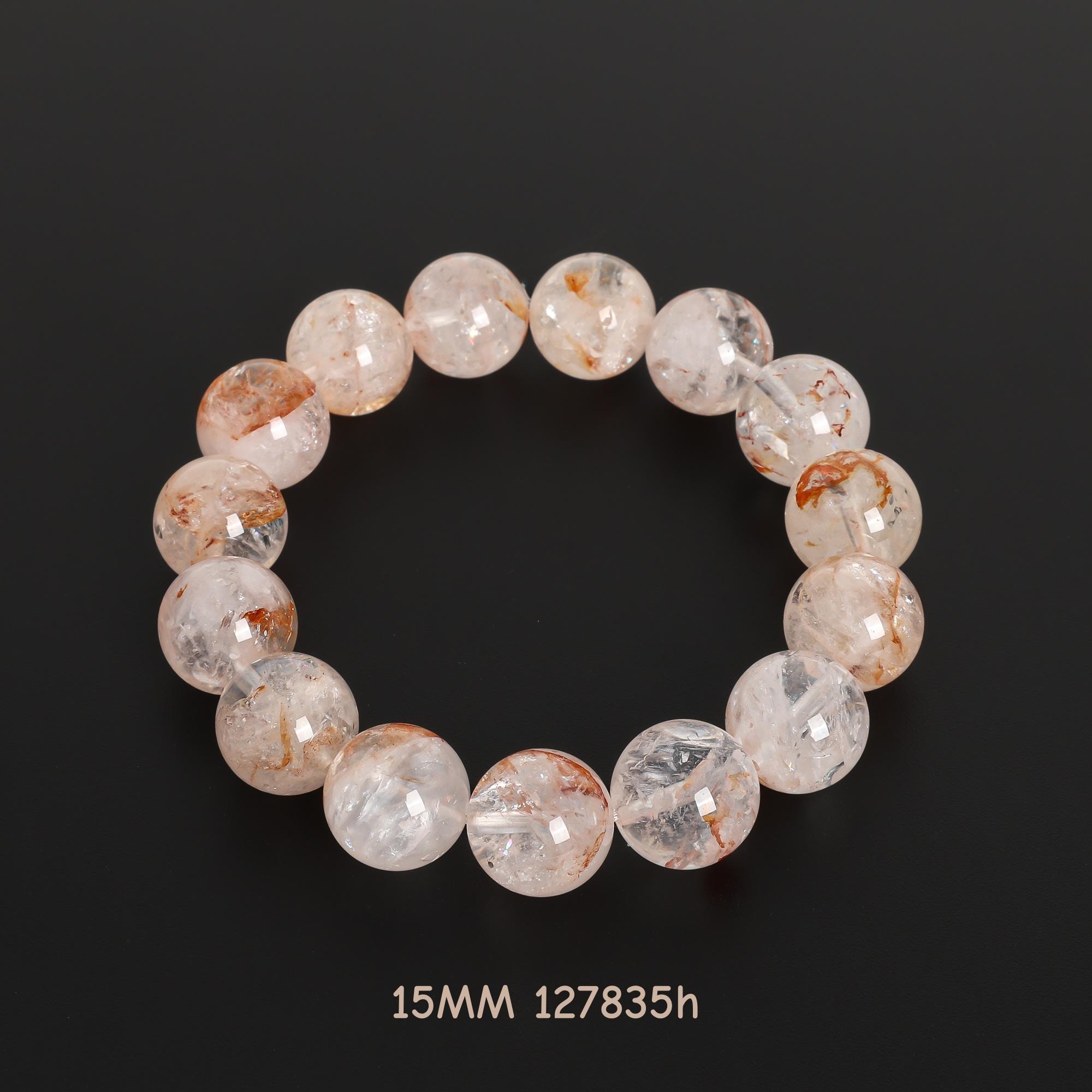 13/14/15 MM 本物の天然レッドルチルファントムクォーツ レッド 