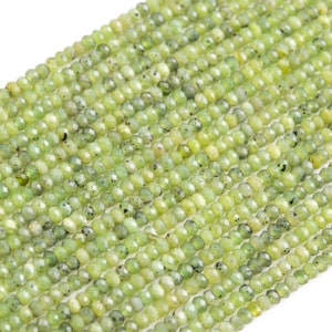 Genuine Natural Grass Green Jade Loose Beads Faceted Rondelle Shape 3x2mm