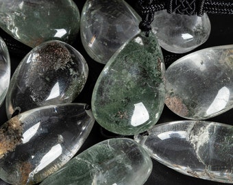Pendentif En Argent 925 Avec Agate Mousse (Moss Agate) - Lodolite Verte - Fait Main Brésil - 3 Pouces
