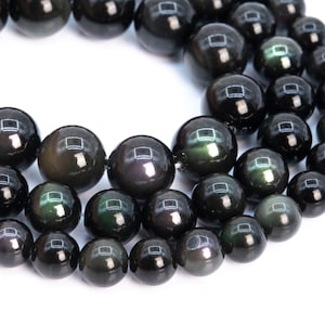 Genuine Natural Rainbow Obsidian Loose Beads Grade AAA Round Shape 6mm 8mm