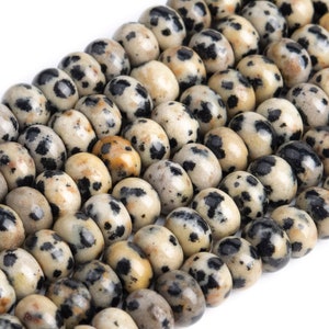 Véritable jaspe dalmate naturel perles lâches Rondelle Shape 6x3mm