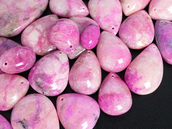 Pink Cobalt Calcite Pendant-Teardrop Shape Top Drilled Cabochon Gemstone Necklace