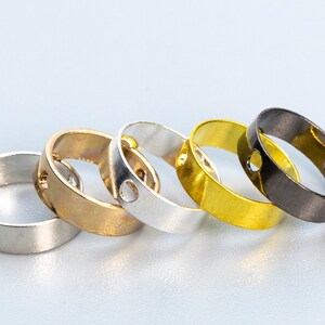 20 Pcs Circle Connector Charms - Silver, Light Gold, White Gold, Gold, Black Gunmetal Tone 8x2.5x0.5MM