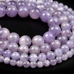 Genuine Natural Purple Lavender Amethyst Loose Beads Grade A+ Round Shape 6mm 8mm 8-9mm 10mm 10-11mm 12mm