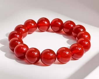 14/16 MM echte natürliche Karneol Rot Runde Big Size Perlen Edelstein Armband für Mann und Frau