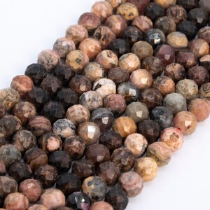 Genuine Natural Multicolor Rhodochrosite Loose Beads Faceted Round Shape 7mm