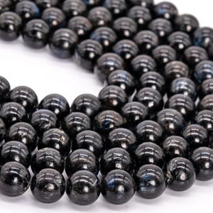Genuine Natural Blue Iridescence Arfvedsonite Loose Beads Grade AA Round Shape 8mm 9mm 10mm 11mm