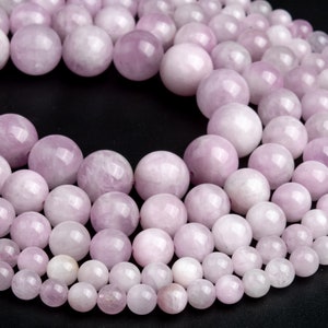 Genuine Natural Purple Kunzite Loose Beads Grade AA Round Shape 6mm 6-7mm 8-9mm 10mm 12mm