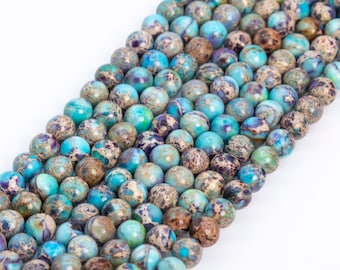 Icy Blue & Purple Imperial Jasper Loose Beads Round Shape 4mm