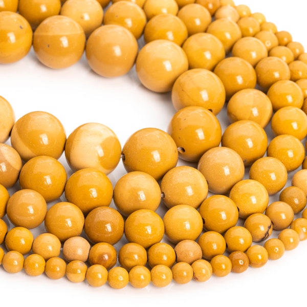 Genuine Natural Yellow Mookaite Loose Beads Round Shape 6mm 8mm 10mm