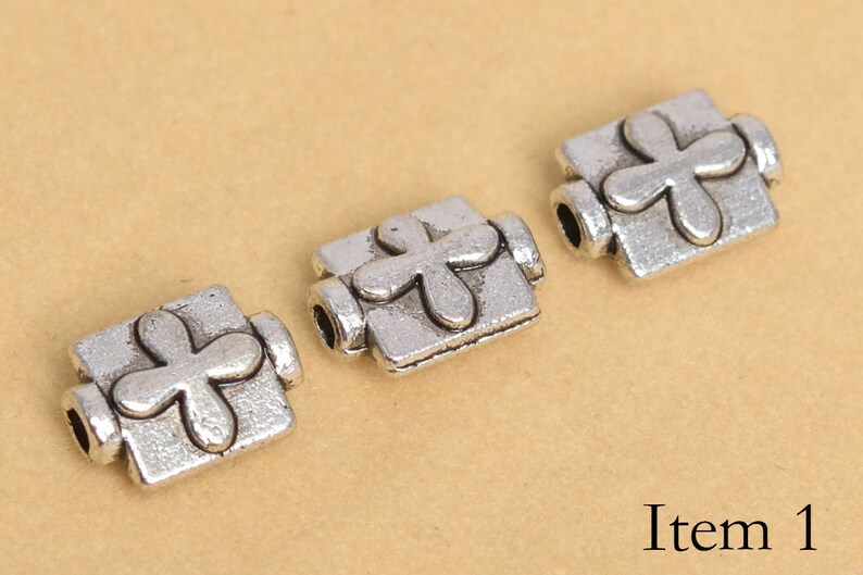 1000 Antique Silver Cube Beads: 4mm Zinc Alloy - UK