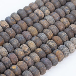 Genuine Natural Matte Toffee Bar Bronzite Loose Beads Rondelle Shape 10x6MM