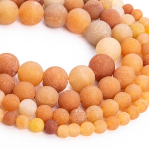 Matte Orange Aventurine Loose Beads Round Shape 6mm 8mm 10mm 15mm