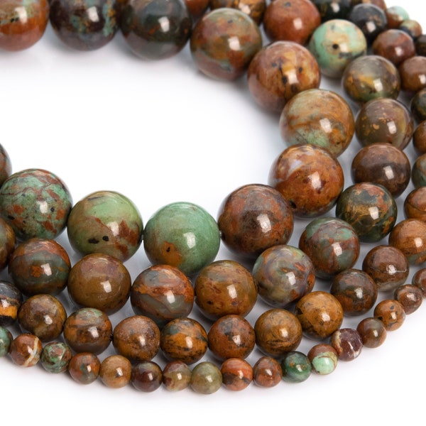 Véritable opale verte naturelle, perles en vrac Afrique forme ronde 6 mm 8 mm 10 mm