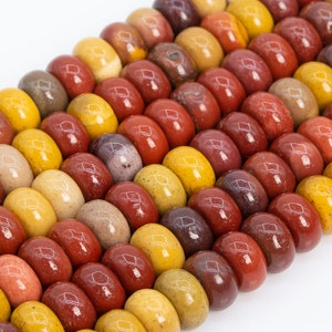 Genuine Natural Multicolor Mookaite Loose Beads Rondelle Shape 10x6mm