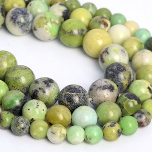 Genuine Natural Chrysoprase / Australian Jade Loose Beads Round Shape 6mm 8mm 10mm