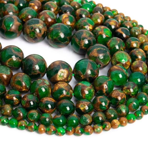 Synthetic Green Resin Sponge Quartz Loose Beads Round Shape 6mm 8mm 10mm