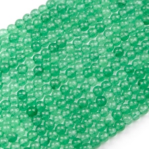 Green Jade Loose Beads Round Shape 3mm