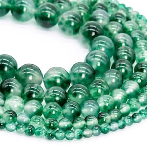 Forest Green Malaysian Jade Loose Beads Round Shape 6mm 8mm 10mm 12mm
