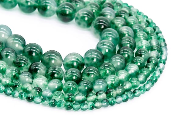 Cuentas Redondas De Piedra De Jade De Malasia Para Collar