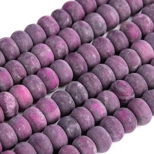 Matte Deep Purple Jasper Loose Beads Rondelle Shape Gemstone Beads  6x4mm 8x5mm