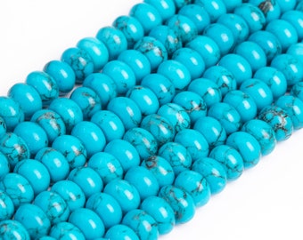 Blue Turquoise Loose Beads Rondelle Shape 6x4mm 8x5mm