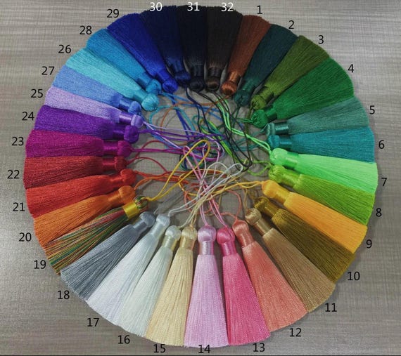 2 pcs 3.14" / 8CM Artificial Silk Tassels Mala Tassels Multiple Color Options