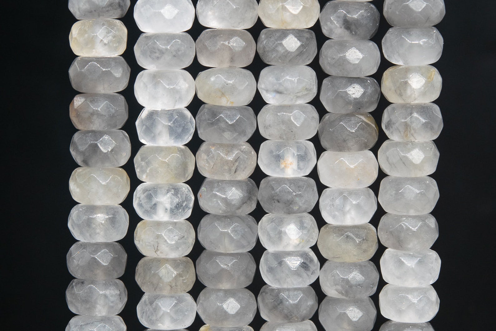 Genuine Natural Gray Crystal Quartz Loose Beads Faceted Etsy
