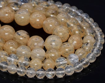 Milky Golden Quartz Loose Beads Round Shape 6mm 8mm 10mm