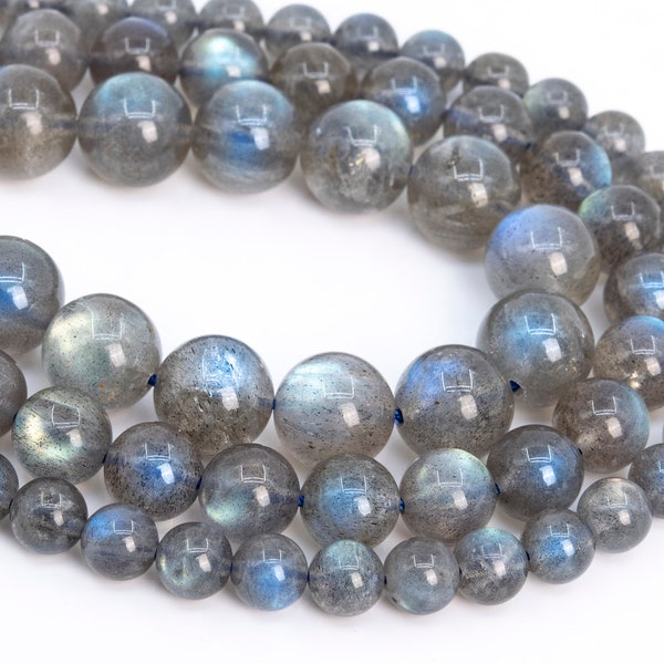 Genuine Natural Translucent Gray Labradorite Loose Beads Grade AAA Round Shape 6mm 7mm 8mm 9mm 10mm