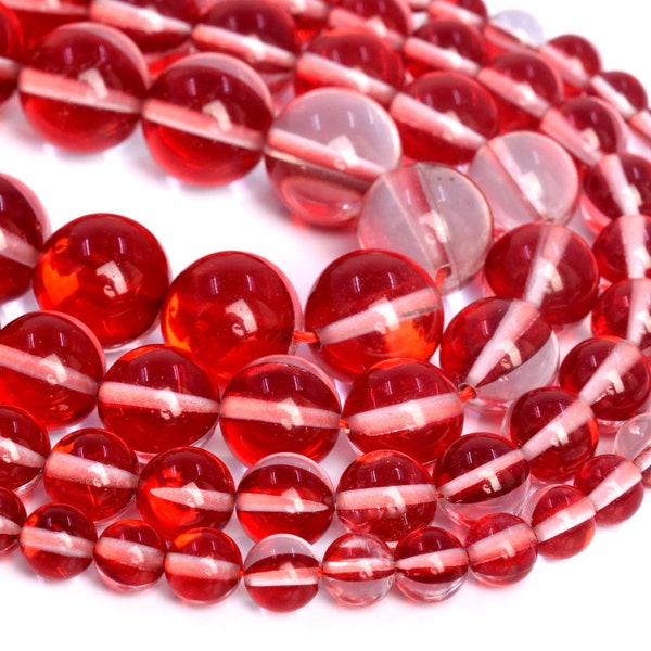 Red Mystic Aura Quartz Loose Beads Round Shape 8mm 10mm