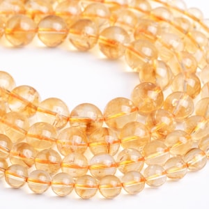 Genuine Natural Yellow Citrine Loose Beads Round Shape 6-7mm 7mm 8mm 8-9mm 9mm 9-10mm 10mm