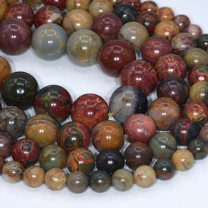 Genuine Natural Red Creek Jasper Loose Beads Round Shape 6mm 8-9mm 10mm 12mm