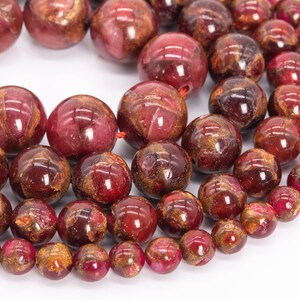 Perle di quarzo spugnoso sintetico rosso in resina sciolte forma rotonda 6 mm 8 mm 10 mm 12 mm