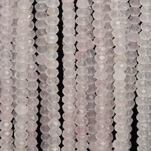 Natural Faint Pink Jade Loose Beads Faceted Rondelle Shape 4x3MM