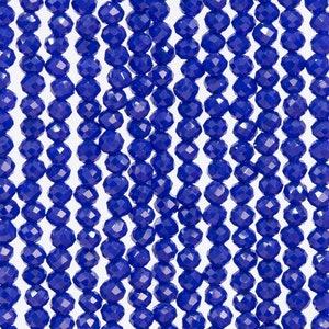 Royal Blue Quartz Loose Beads Faceted Round Shape 3MM