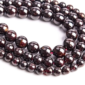 Genuine Natural Wine Red Garnet Loose Beads Grade AA Round Shape 6mm 8mm 10mm