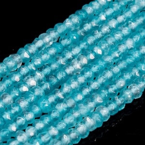 Genuine Natural Faint Blue Jade Loose Beads Grade AAA Faceted Rondelle Shape 4x2MM