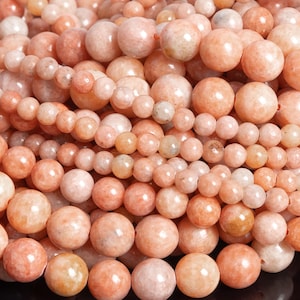Genuine Natural Orange Calcite Loose Beads Round Shape 6mm 8mm 10mm 12mm
