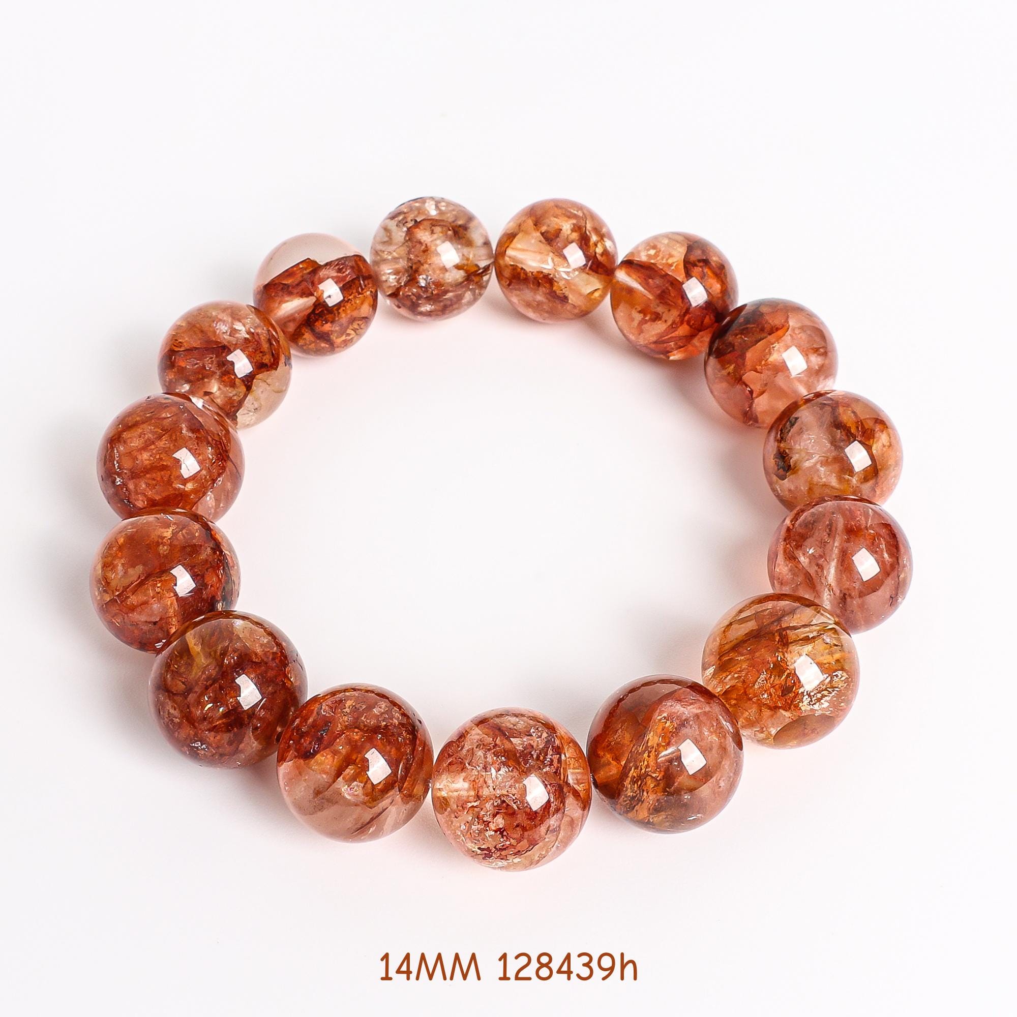 13/14/15/16MM Genuine Natural Red Rutile Phantom Quartz Red Round 