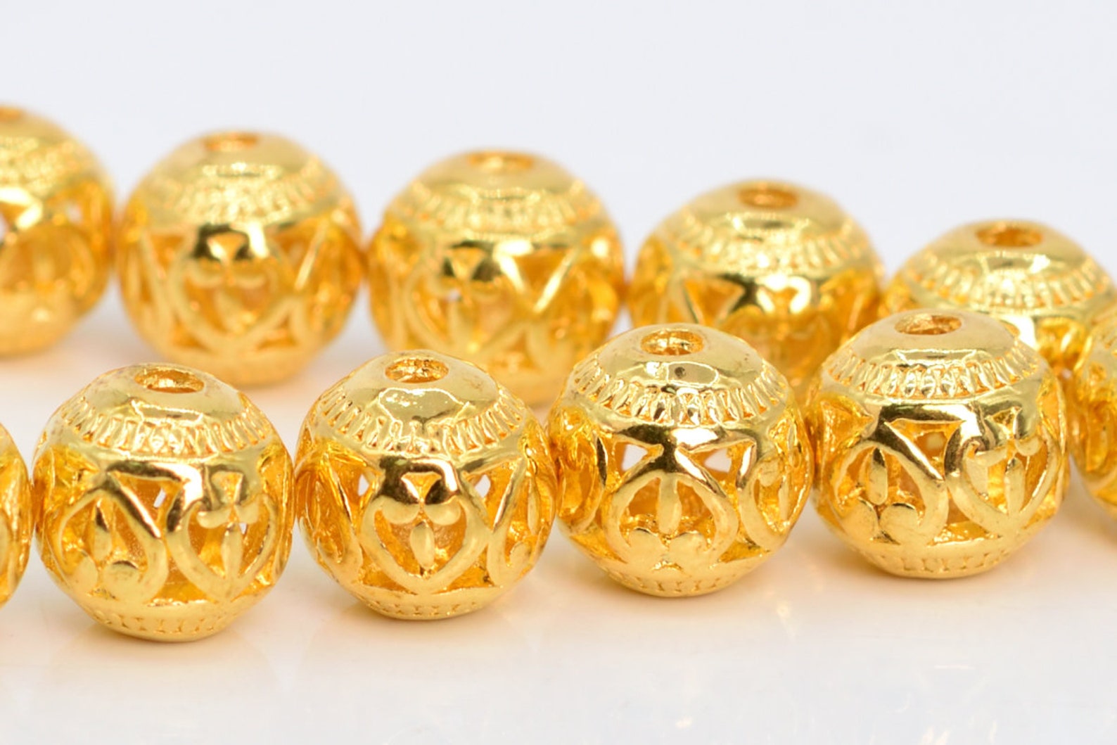 Sier Gold-plated Mini Round Spacer Beads Handmade Beaded Amusement Jewelry Accessories