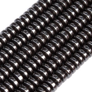 Genuine Natural Black Hematite Loose Beads Rondelle Shape 4x2mm