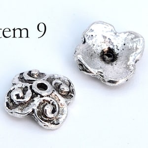 50 pcs Bead Caps Spacers End Cap DIY Jewelry Making Antique Silver Tone image 10