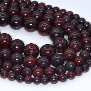 Echte natuurlijke donkerrode jaspis losse kralen ronde vorm 6 mm 8 mm 10 mm 12 mm 15-16 mm