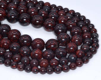 Genuine Natural Dark Red Brecciated Jasper Loose Beads Round Shape 6mm 8mm 10mm 12mm 15-16mm
