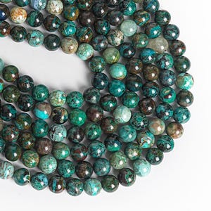 Genuine Natural Green Chrysocolla Loose Beads China Grade A Round Shape 6mm 8mm 10mm 12mm