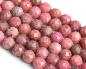 Genuine Natural Rhodochrosite Loose Beads Argentina Grade A Faceted Round Shape 4-5mm